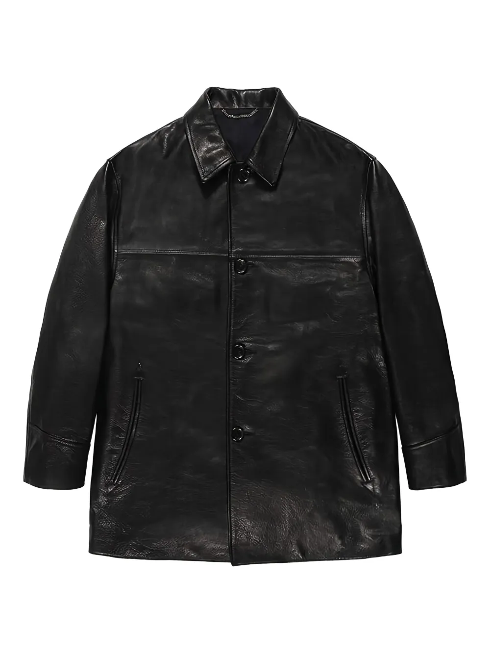 WACKO MARIA button-fastening leather jacket | Black | Image 1