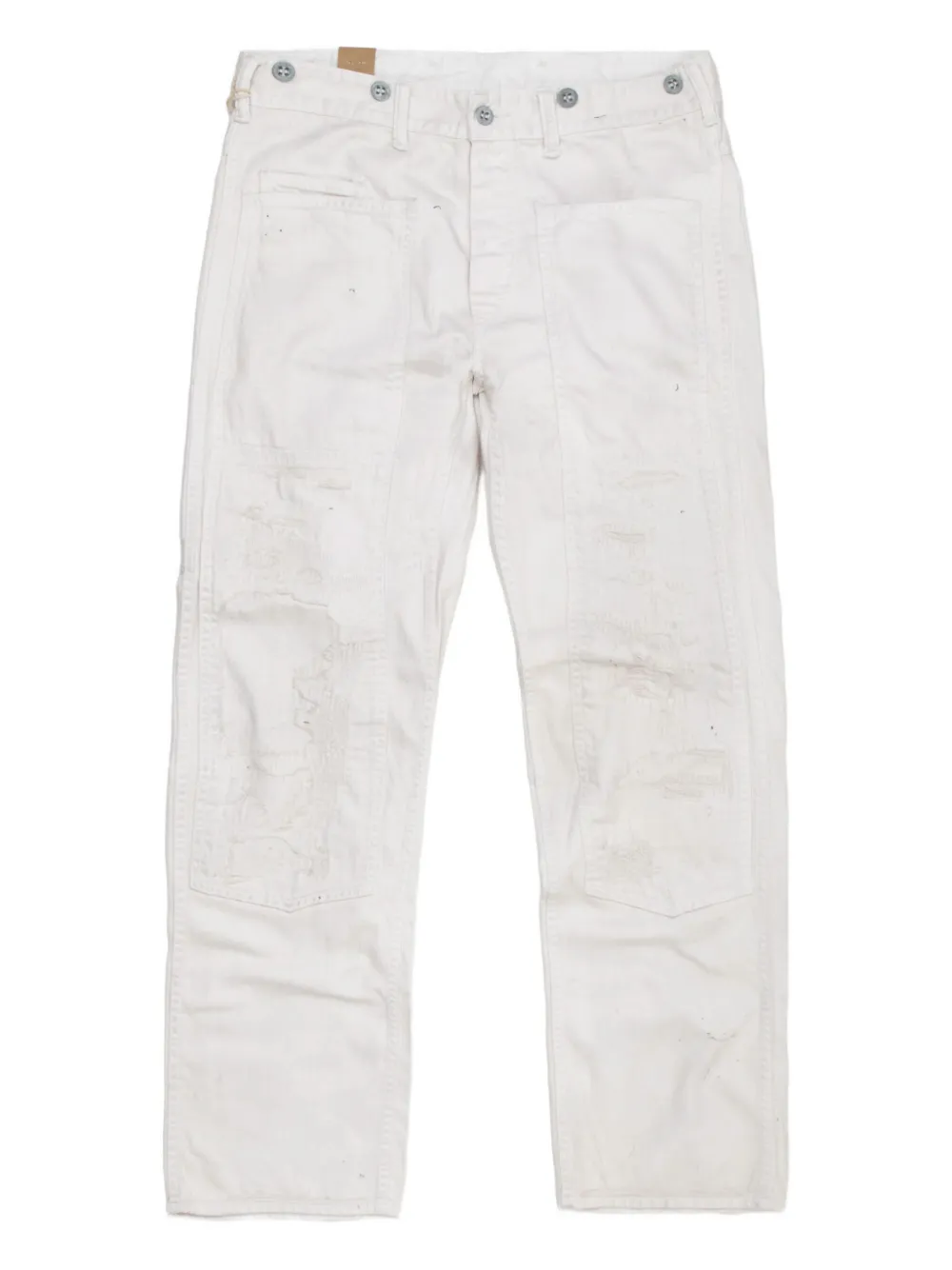 distressed straight-leg jeans