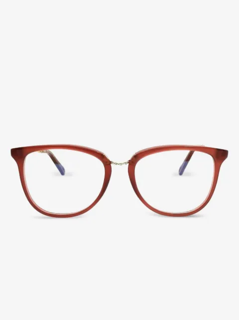 Chloé Rote Brille mit goldfarbenem Gestell