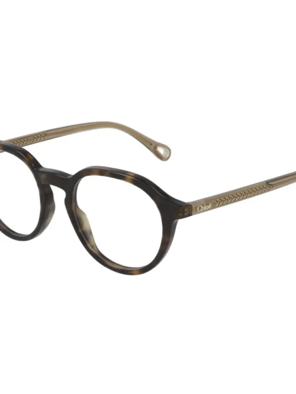 美品　Chloé ブラウン・トータス メガネ Chloé Eyewear トータスシェル ラウンド眼鏡フレーム | ブラウン