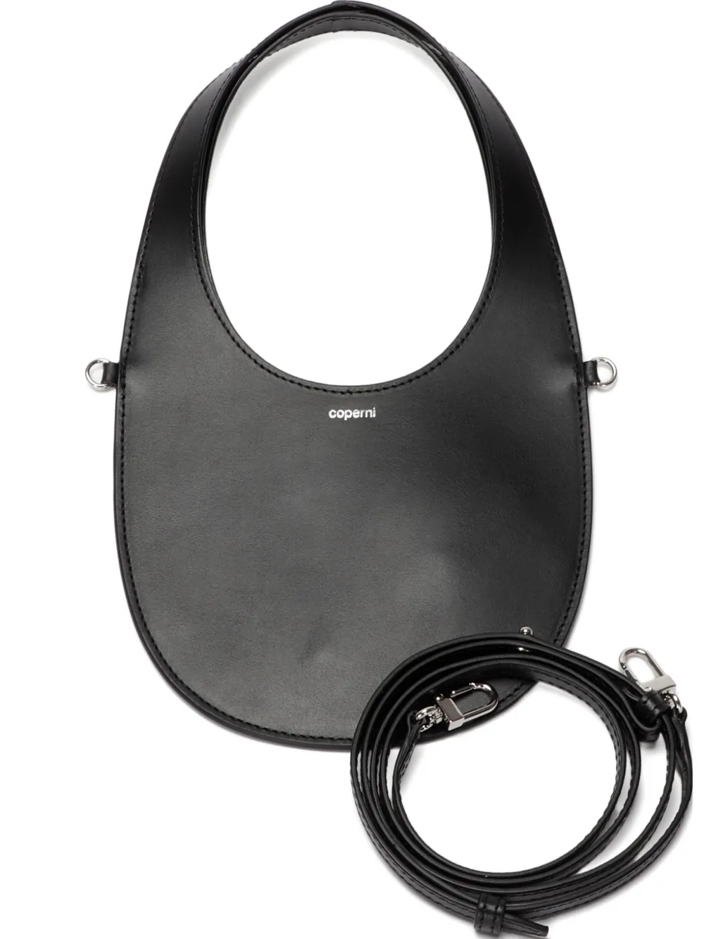 Coperni Mini Swipe Leather Shoulder Bag In Black