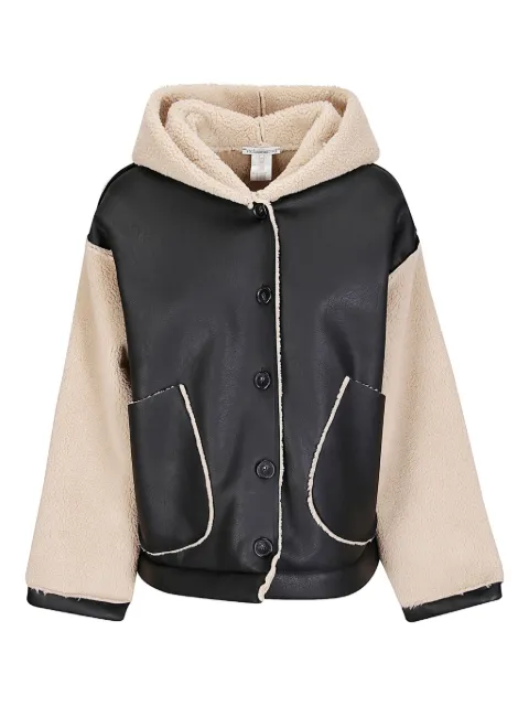 Stefano Mortari hooded leather fleece jacket