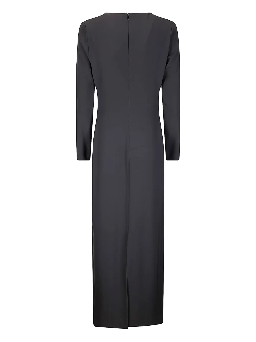 Stefano Mortari v-neck long-sleeve maxi dress - Zwart