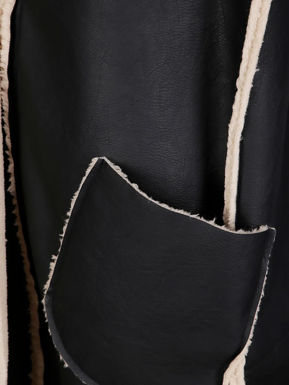 Stefano Mortari Long Sheepskin-effect Vest In Synthetic Material In Black