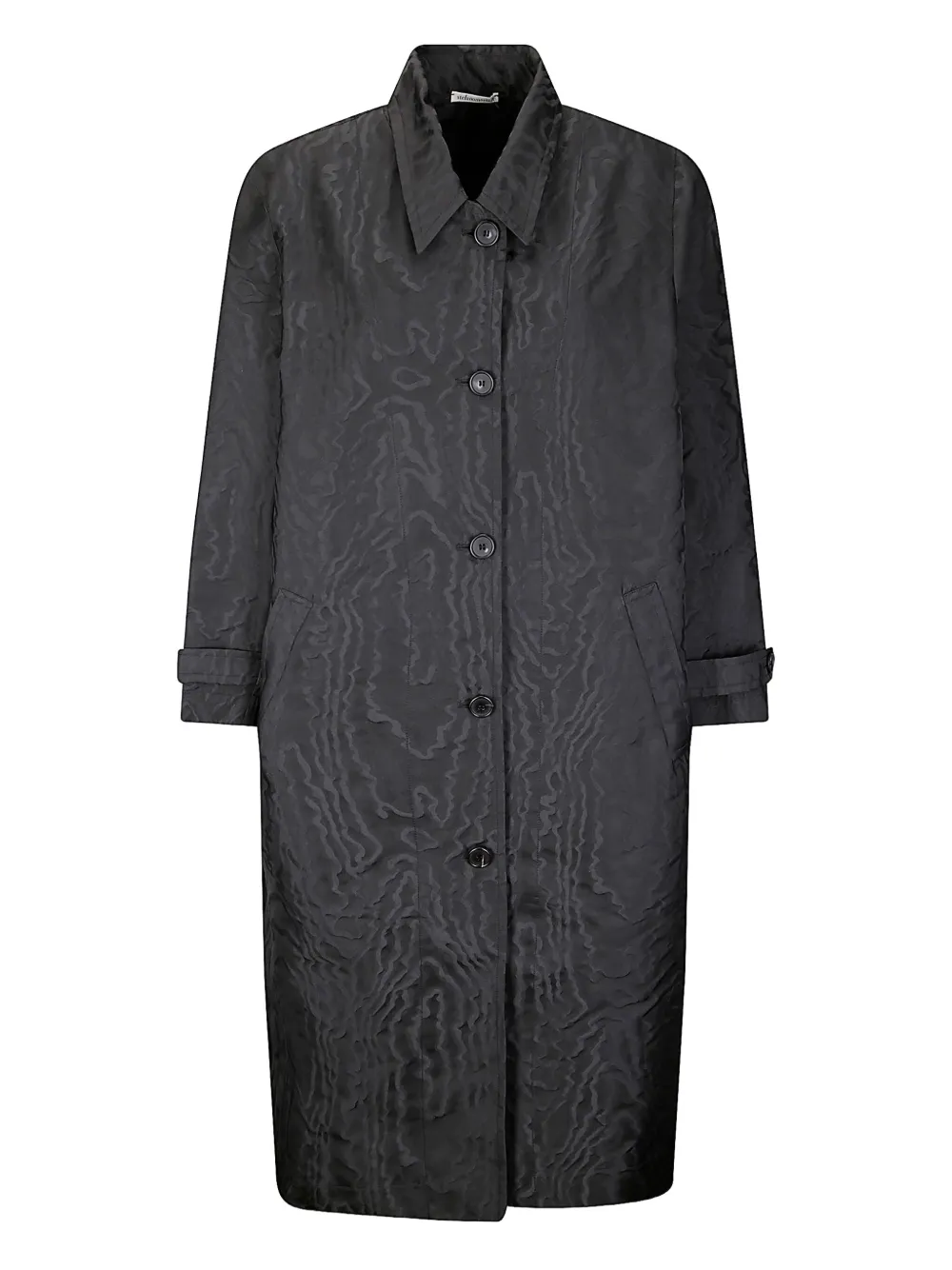 textured buttoned trench coat