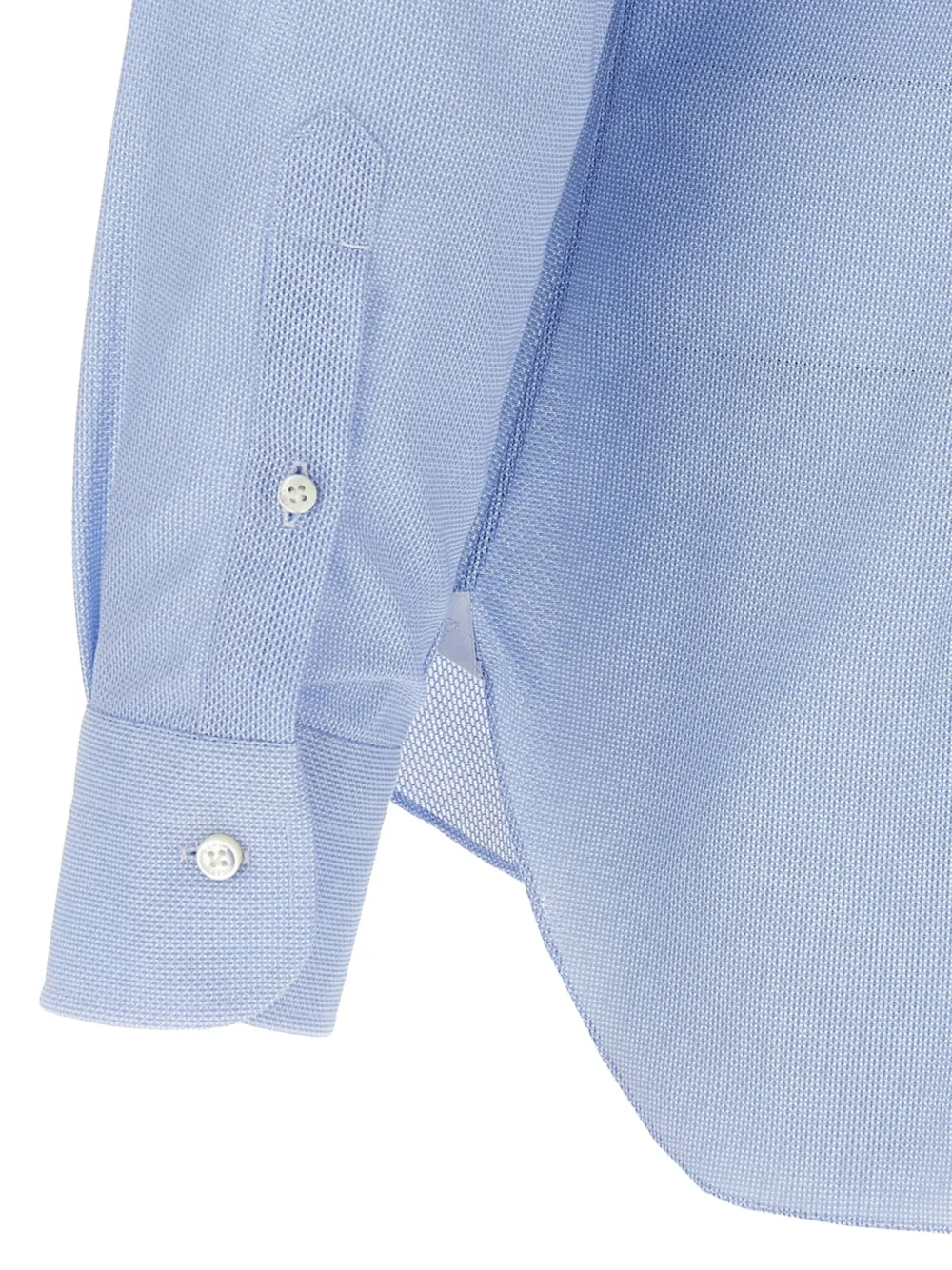 Barba Katoenen overhemd met honingraatpatroon Blauw