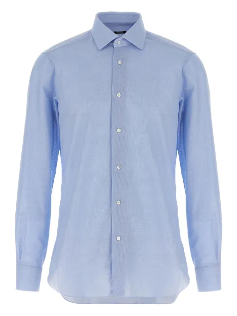 Barba honeycomb-pattern cotton shirt