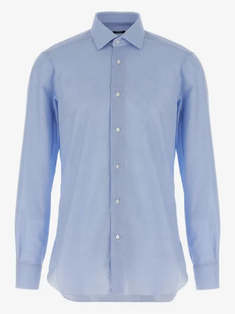 Barba camisa de algodón con motivo panal de abeja