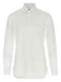 Barba honeycomb-pattern cotton shirt - White