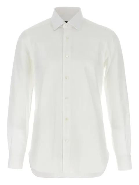 Barba honeycomb-pattern cotton shirt
