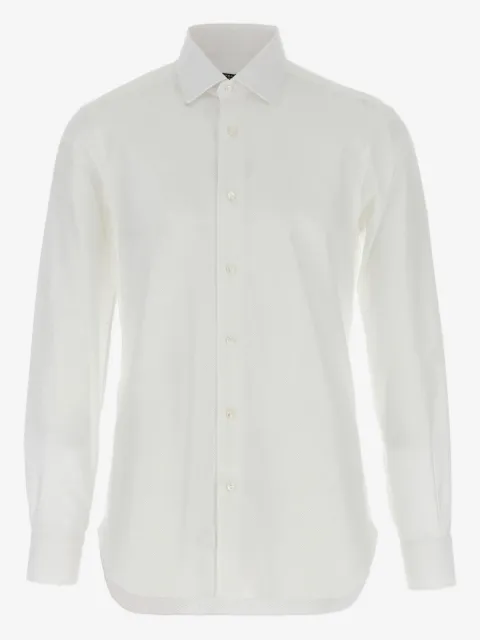 Barba honeycomb-pattern cotton shirt