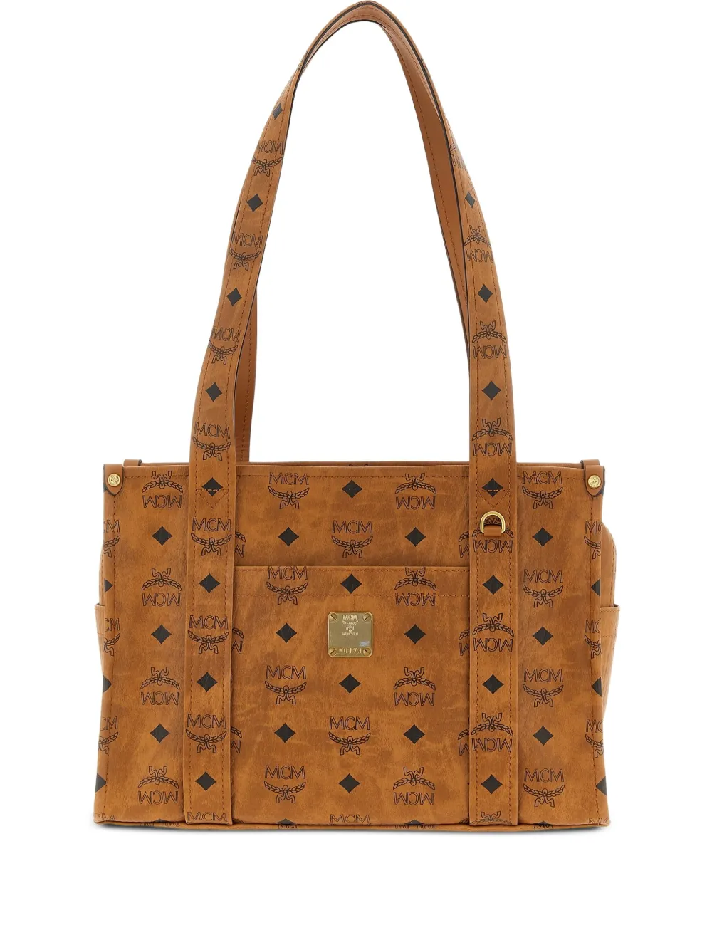 MCM Visetos schooltas met monogram Bruin