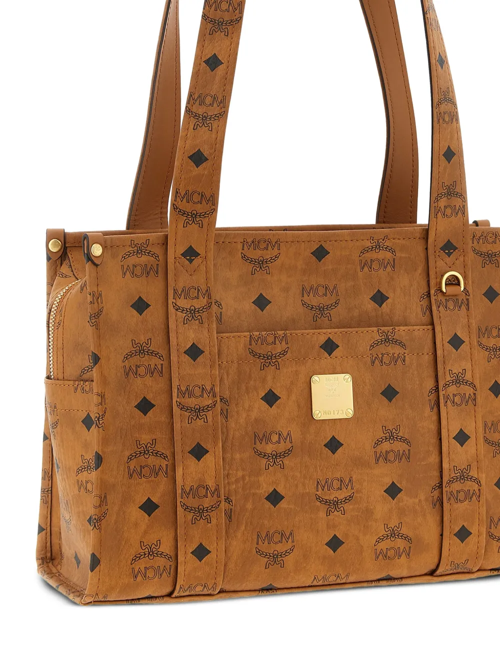 MCM Visetos schooltas met monogram Bruin