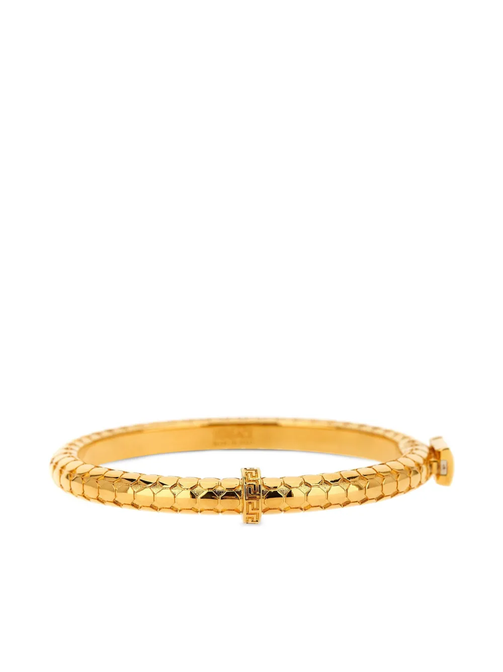 Versace Geometric Hexagonal Pattern Bangle In Gold