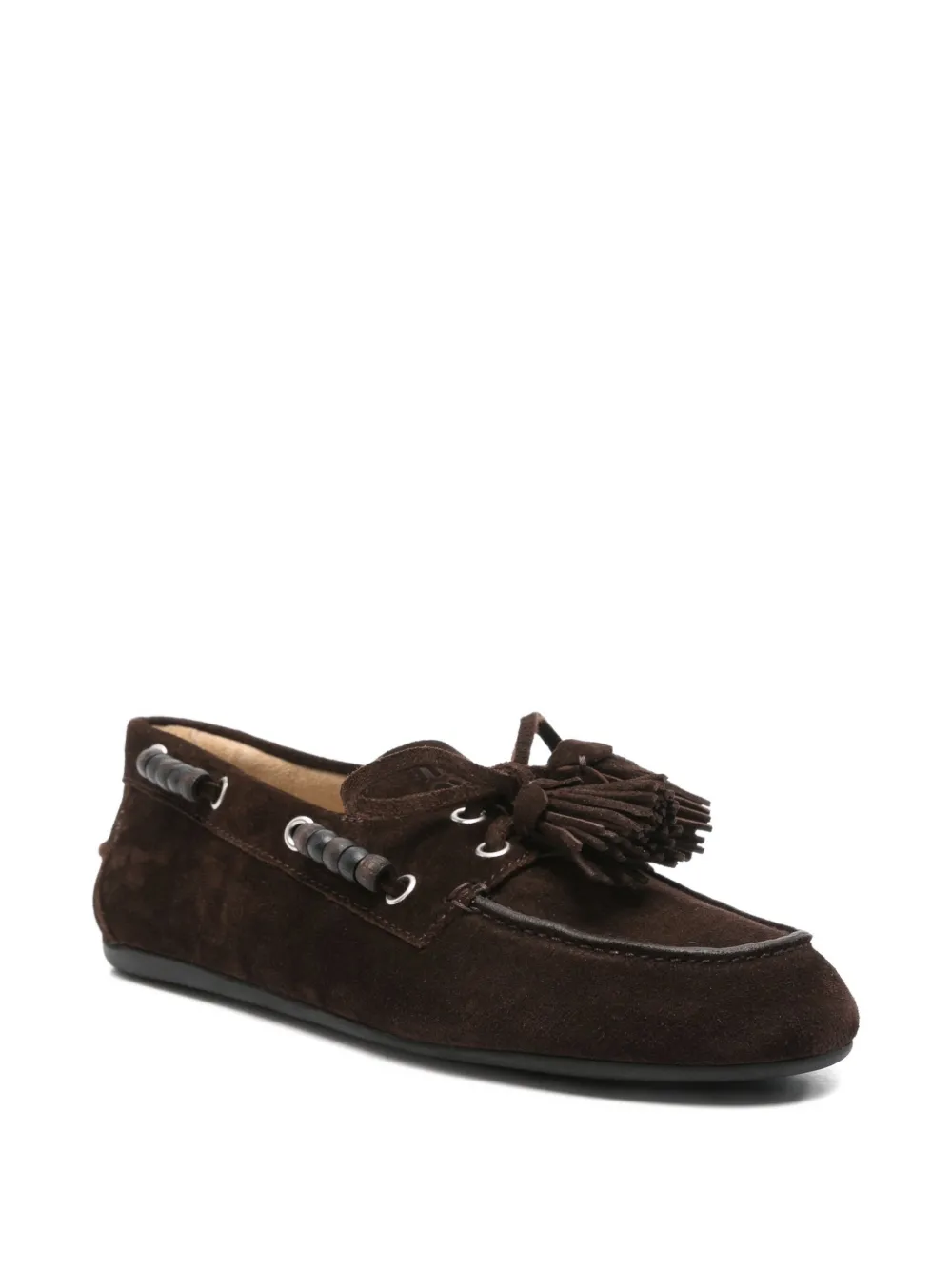 Miu Miu Loafers met kwastjes en kralen - Bruin