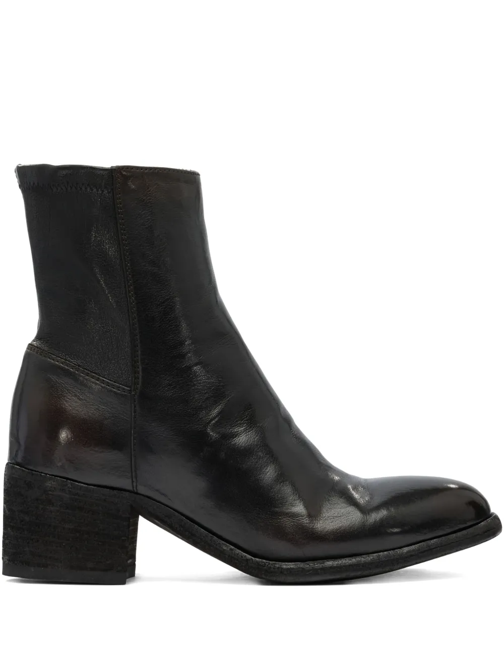 55mm zip-detail leather boots