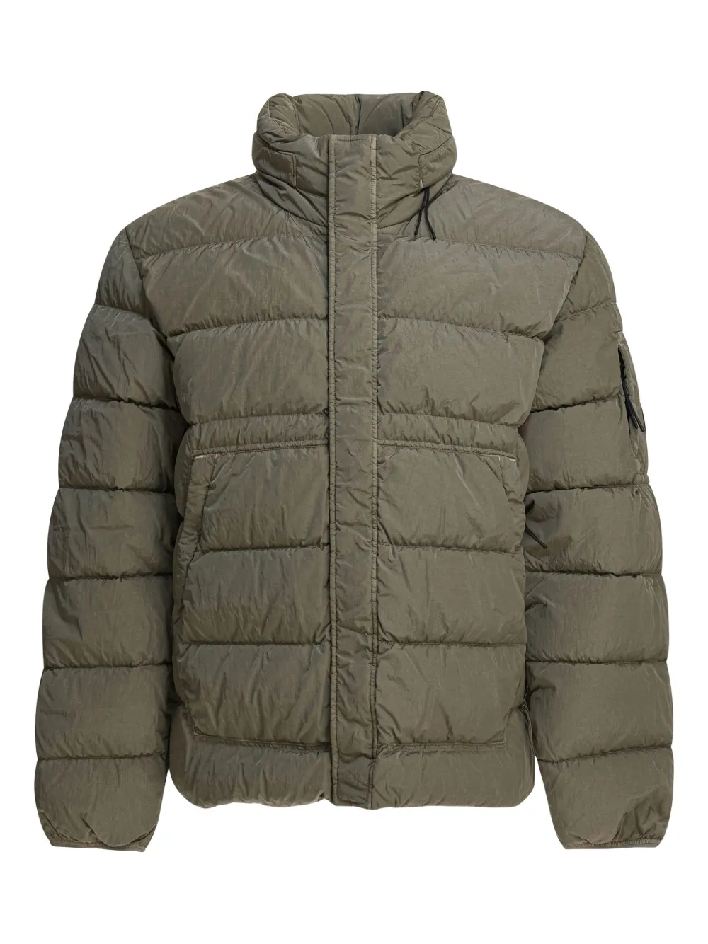 Orange quilted down jacket