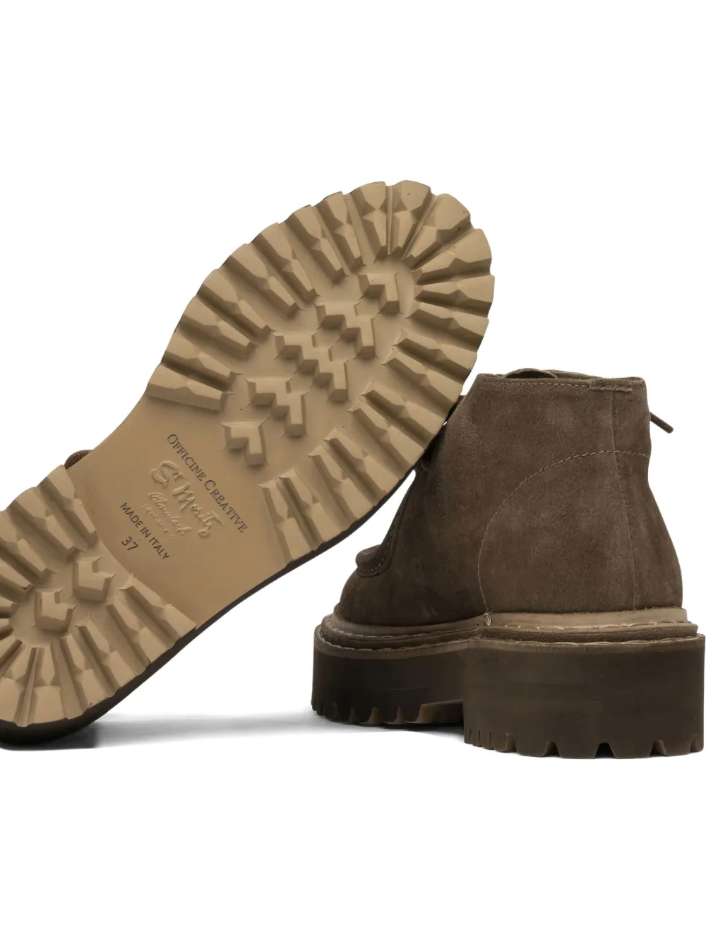 Officine Creative Blossom 002 lace-up suede boots Brown