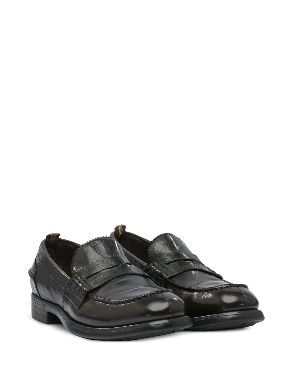 Officine Creative penny leather loafers Brown