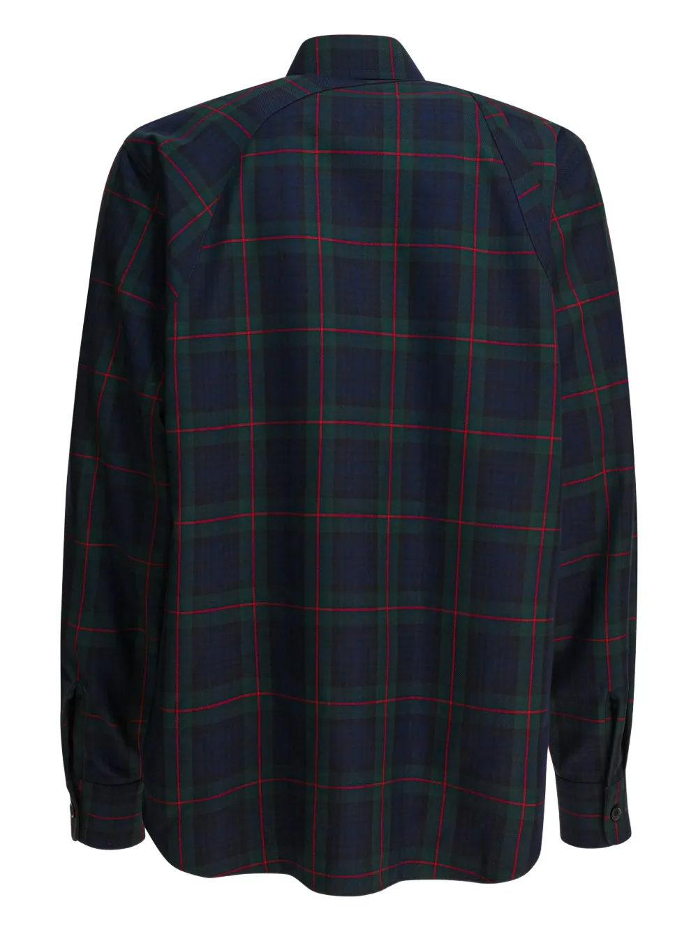 Alexander McQueen buckle-strap plaid shirt - Blauw