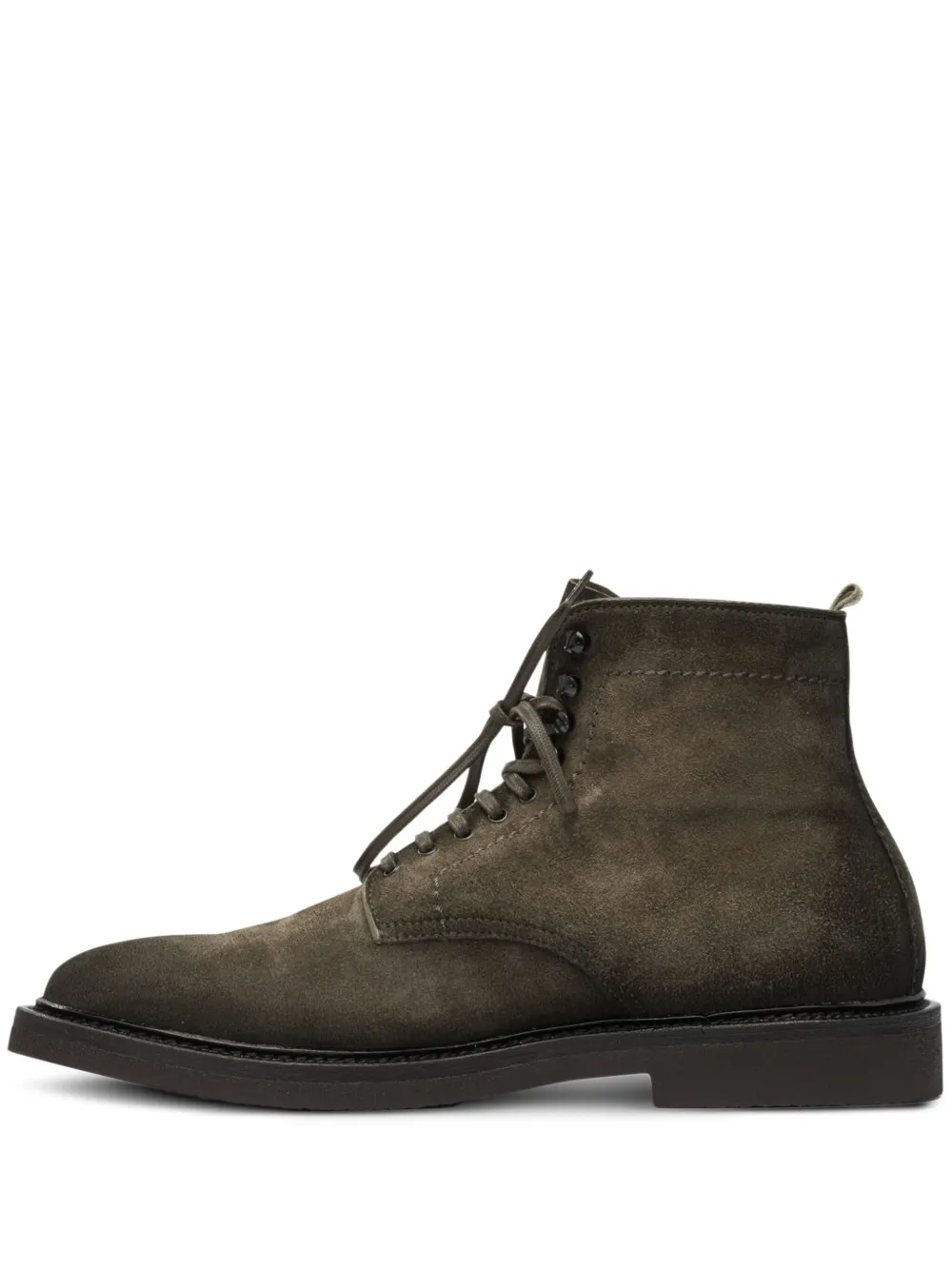 Officine Creative lace-up suede boots Green