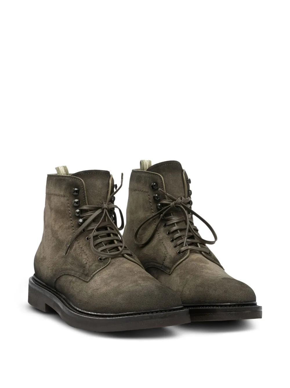 Officine Creative lace-up suede boots Green