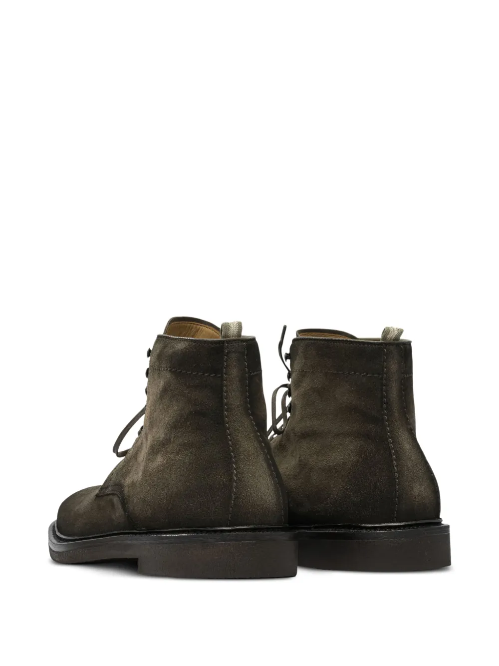 Officine Creative lace-up suede boots Green