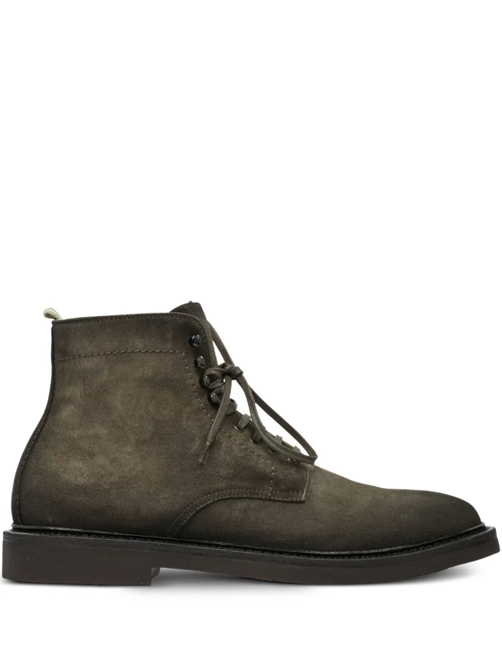 Officine Creative lace-up suede boots Green