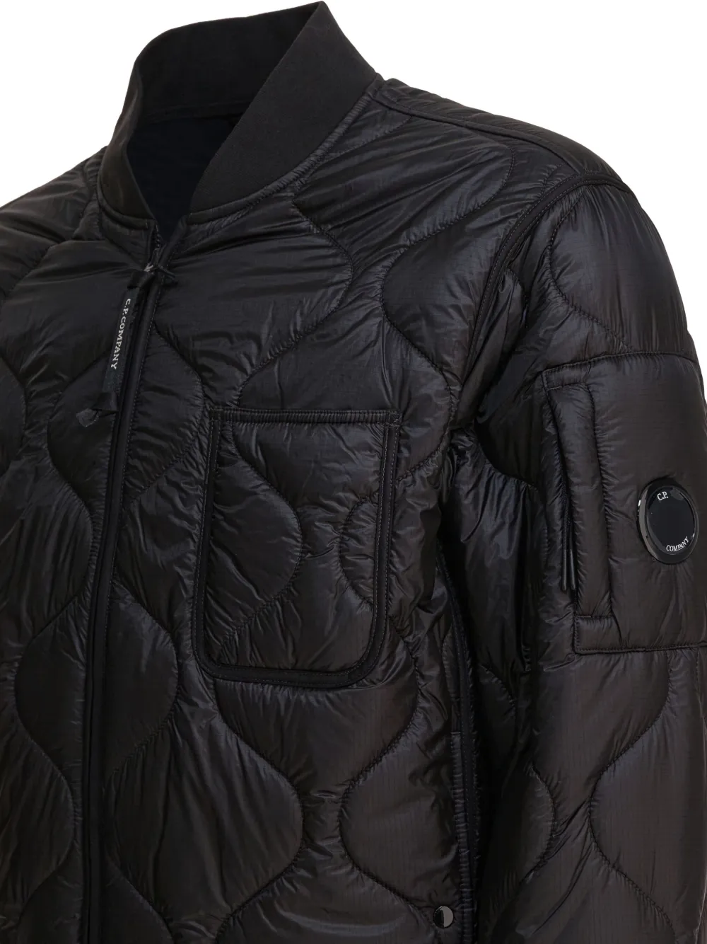 C.P. Company quilted bomber jacket Zwart