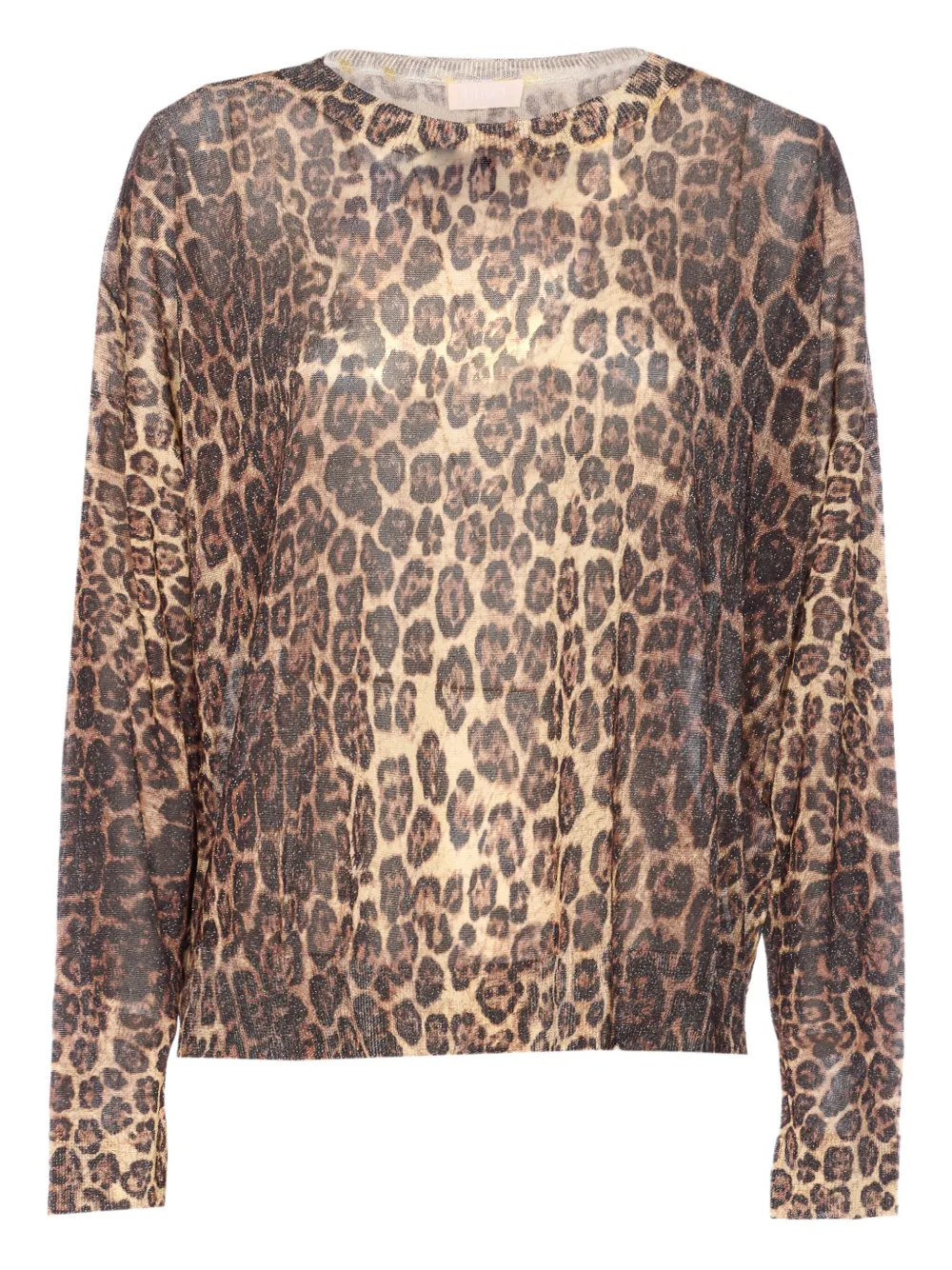 leopard-print metallic sweater