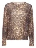 LIU JO leopard-print metallic sweater - Brown