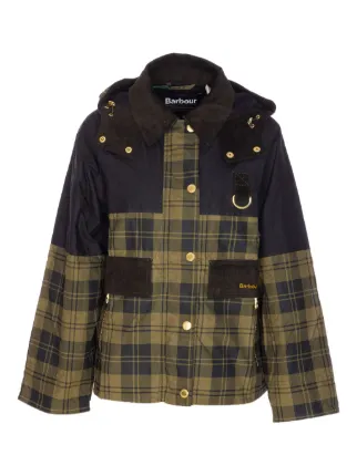 Barbour Jaqueta Elaine Xadrez Tartan Com Zíper | Verde | FARFETCH BR