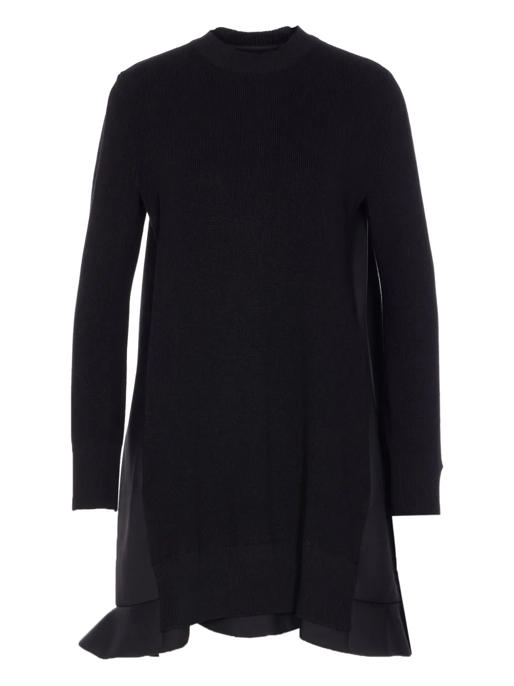 sacai knit-panel ruffled mini dress | Black | Image 1
