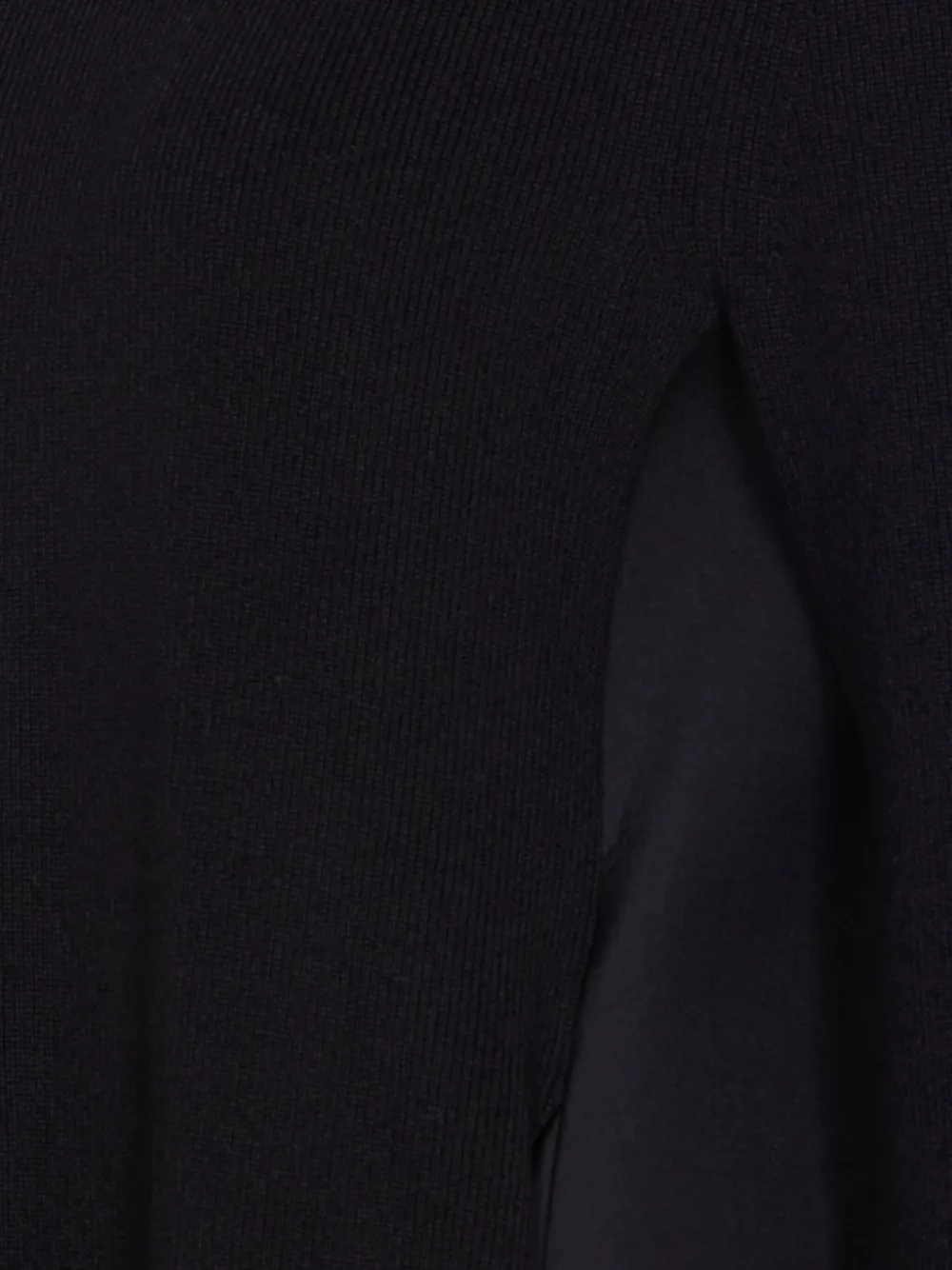 sacai Mini-jurk met ruches en gebreid vlak Zwart