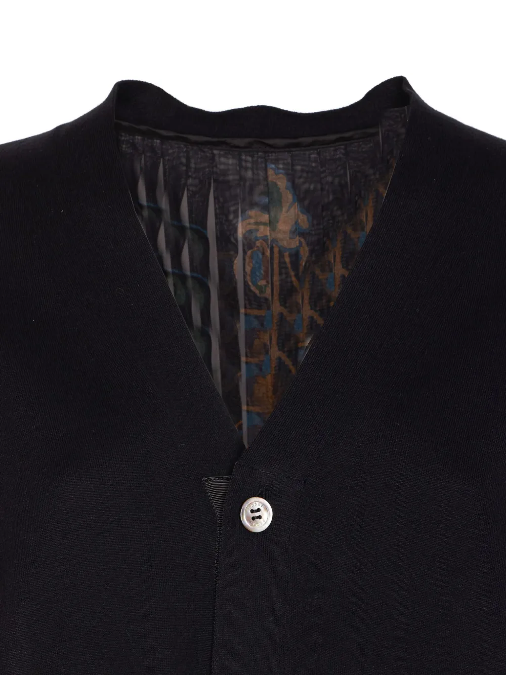 sacai Geplooid vest met bloemenprint Zwart