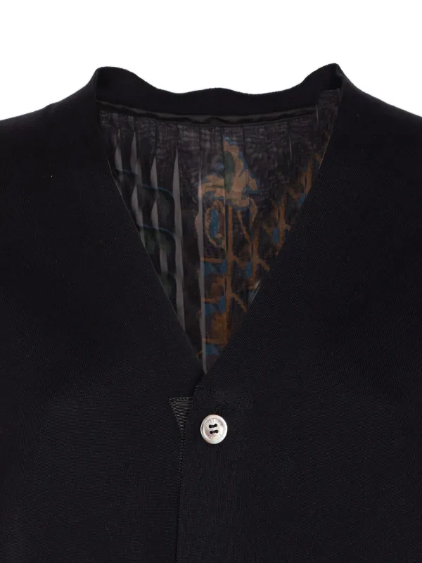 【新品】sacai サカイ フローラル ニット カーディガン Sacai フローラル カーディガン | ブラック | FARFETCH JP