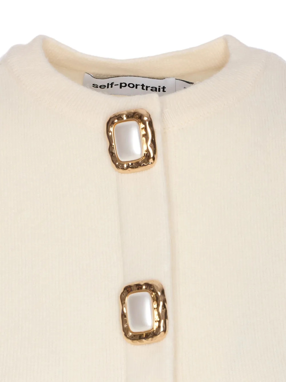 Self-Portrait Cropped vest Beige