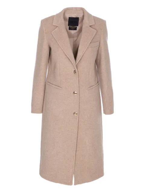 LIU JO logo-button V-neck coat