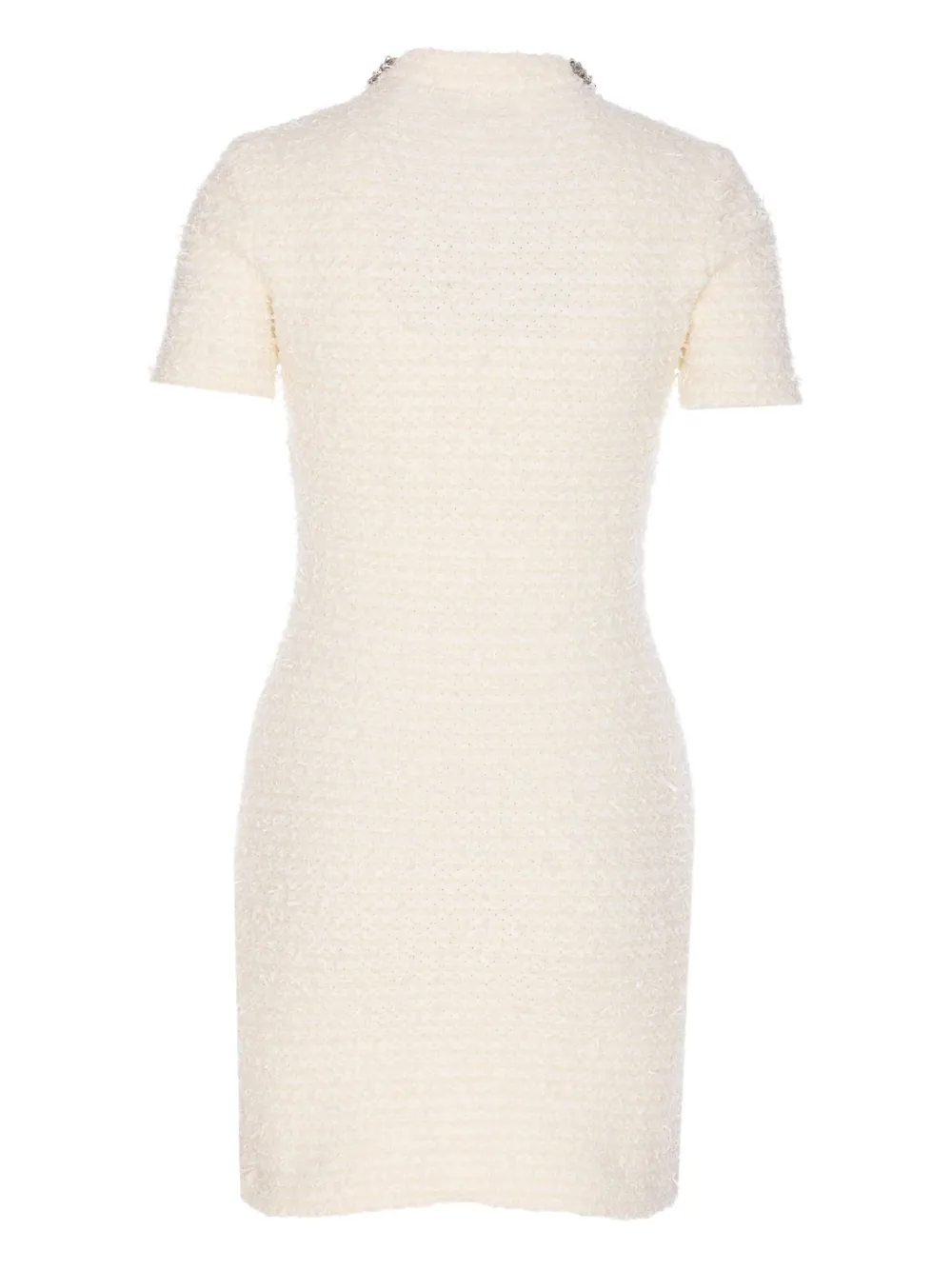 Self-Portrait Metallic Bouclé jewel-embellished mini dress - Wit