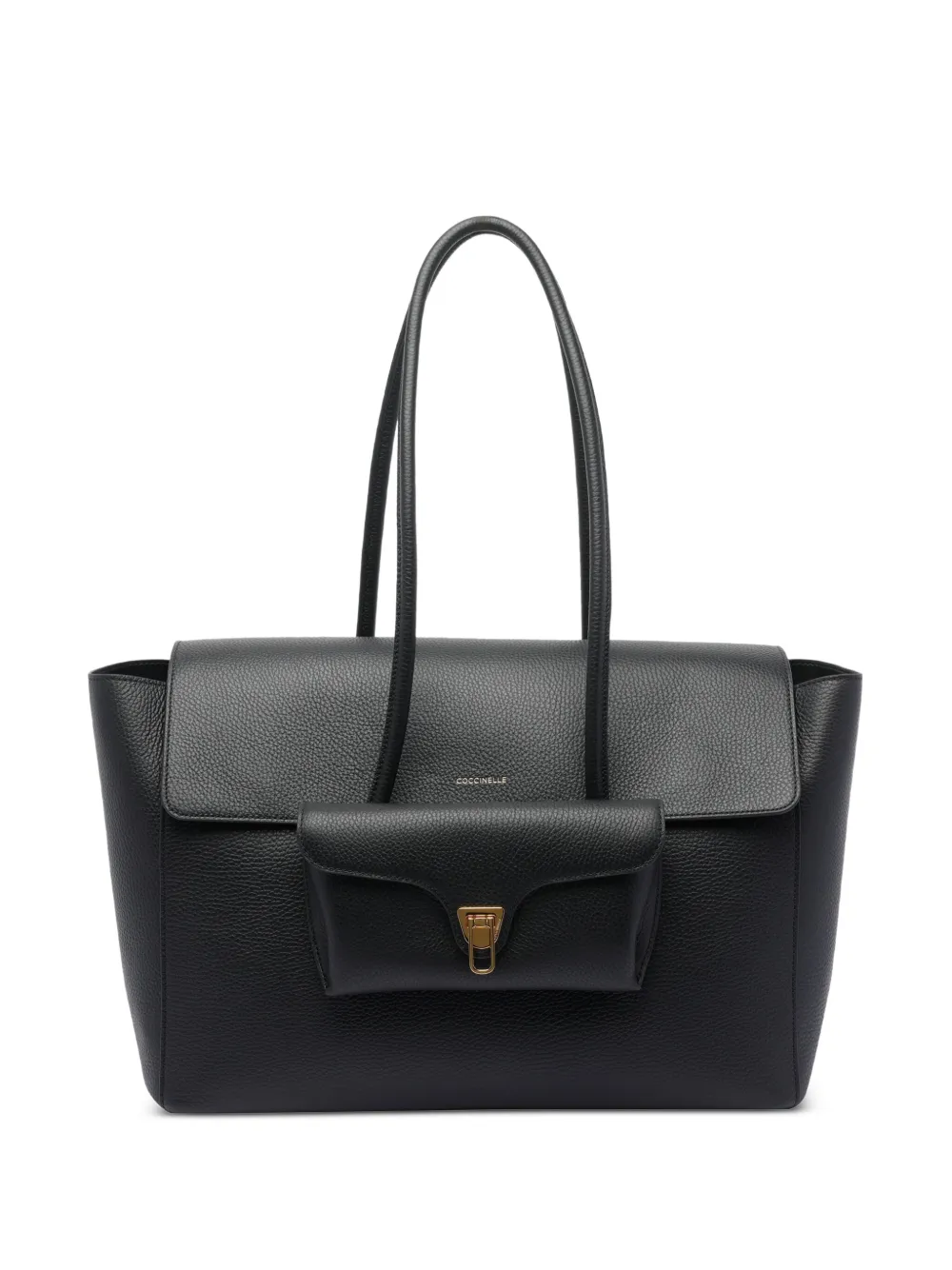 Coccinelle Double Beat leren handtas Zwart