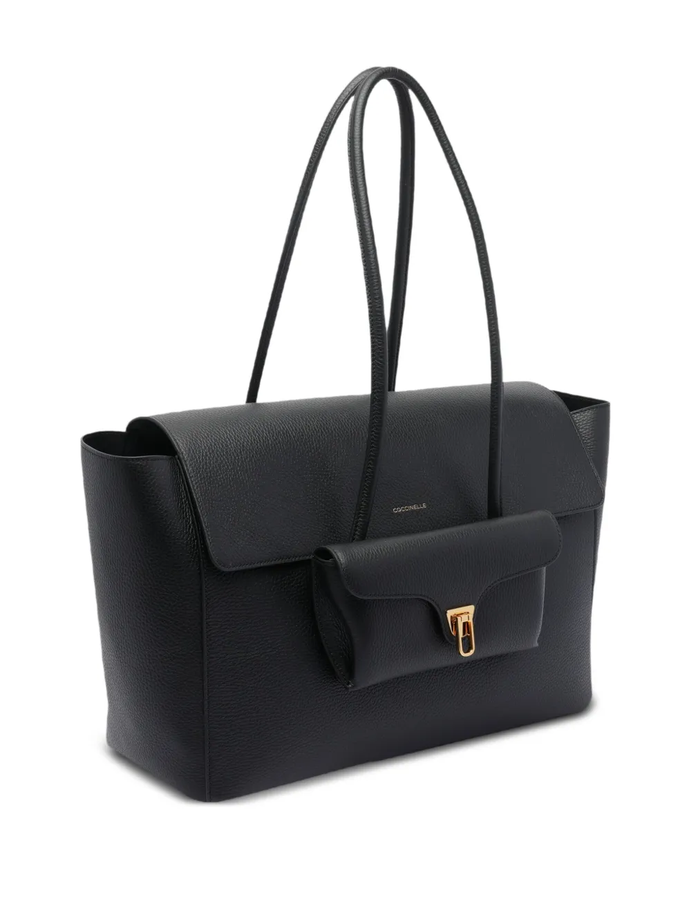 Coccinelle Double Beat leren handtas Zwart