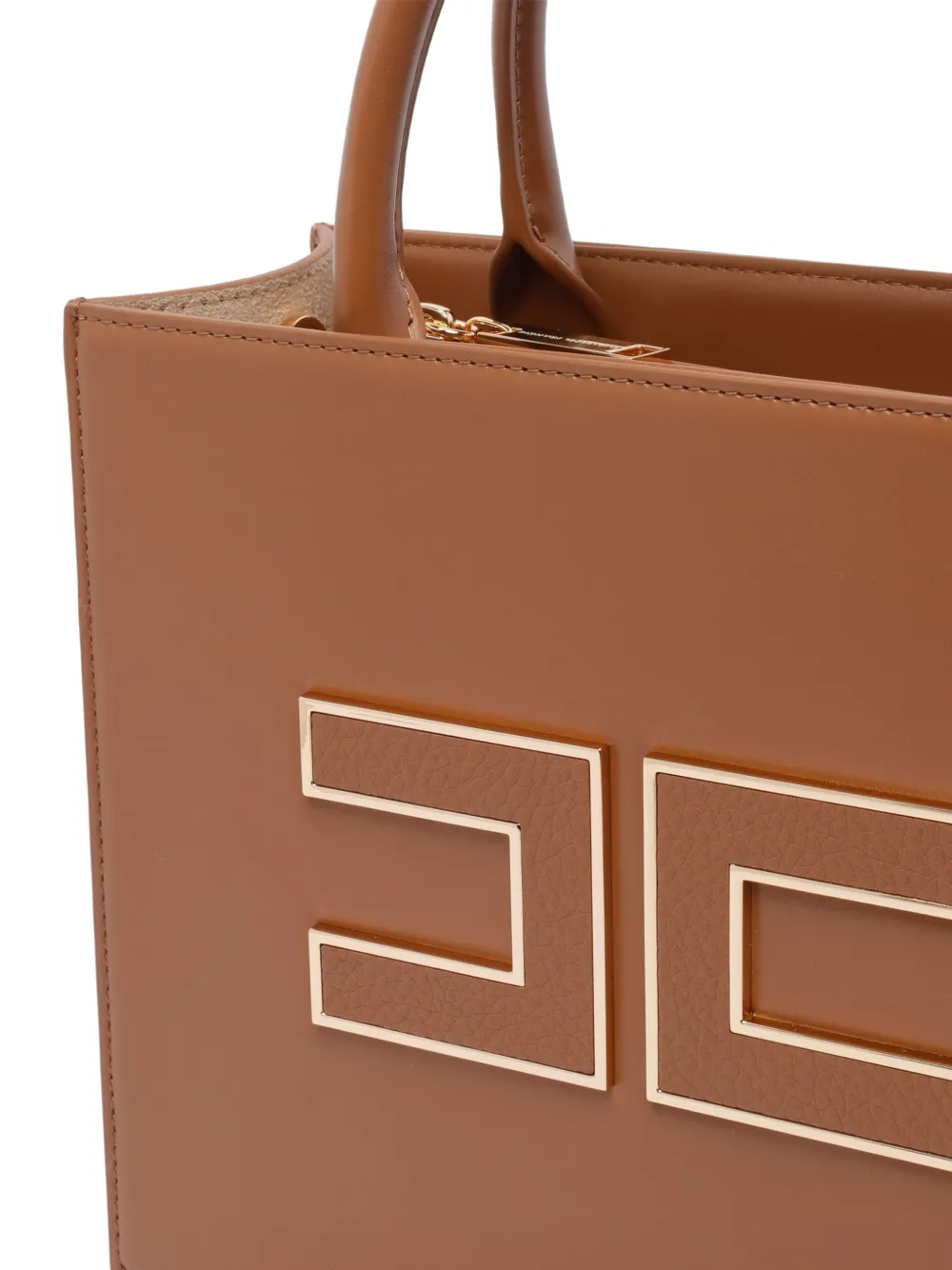 Elisabetta Franchi Mini 24 7 shopper met handvat en logoplakkaat Bruin