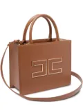 Elisabetta Franchi mini 24/7 logo-plaque top-handle tote bag - Brown