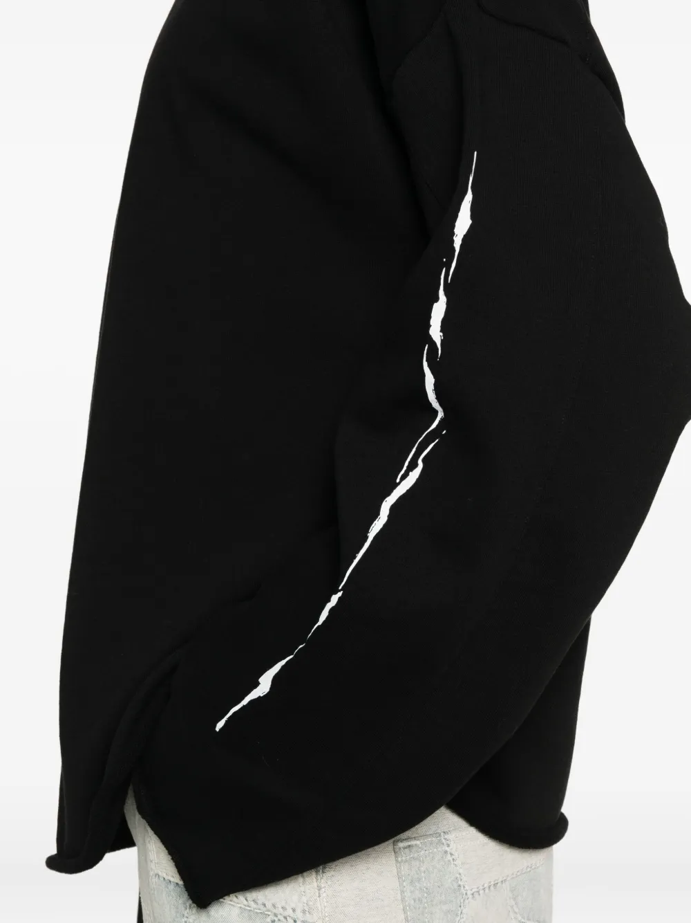 44 Label Group Logo-embroidered Frayed-edge Sweater In Black