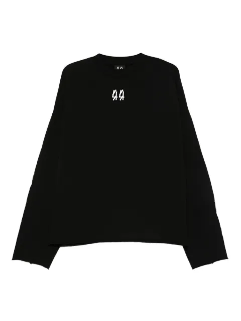 44 LABEL GROUP logo-embroidered frayed-edge sweater 