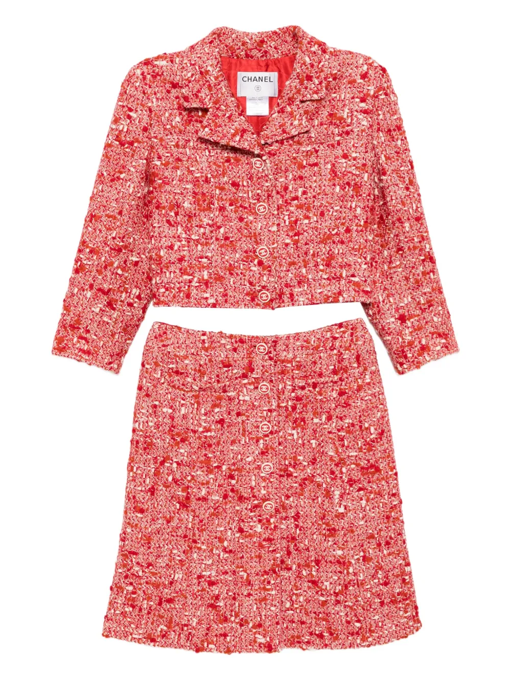 CHANEL Pre-Owned 2001 setup suit jacket skirt | Red | Image 1