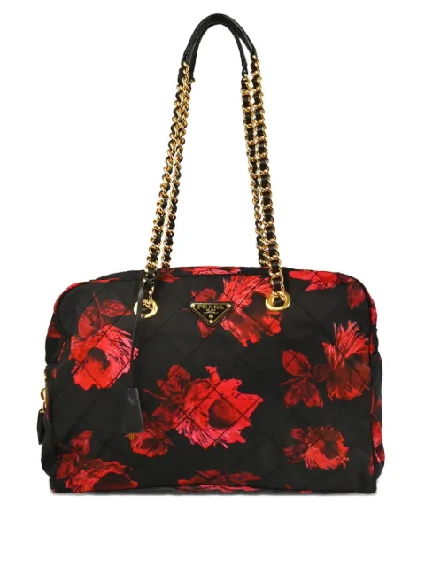 Prada Pre-Owned 2010s floral-print quilted shoulder bag