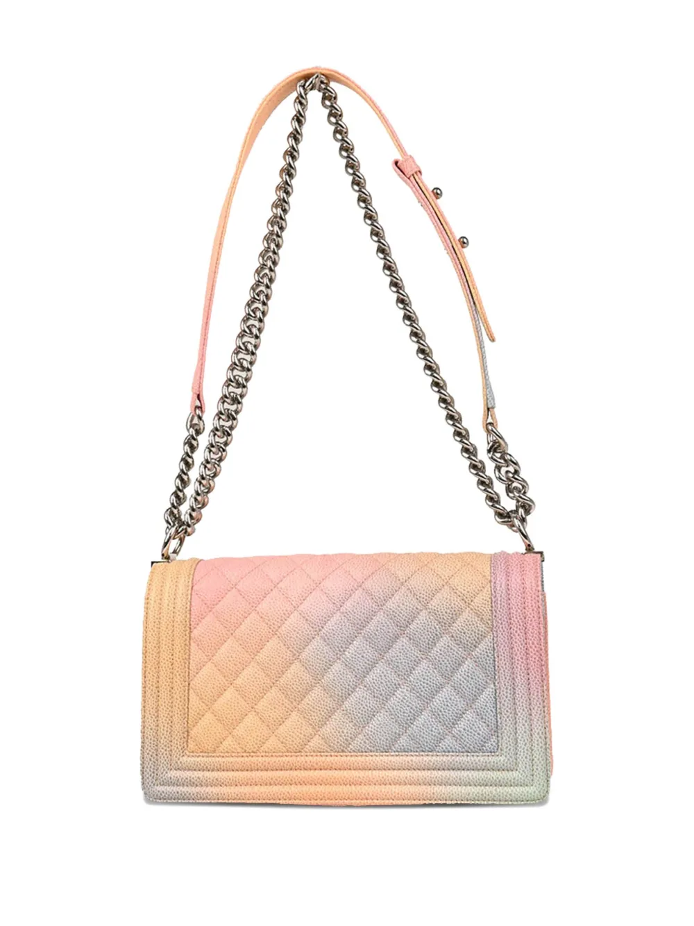 Pre-owned Chanel 2017 Medium Boy Shoulder Bag In Pink