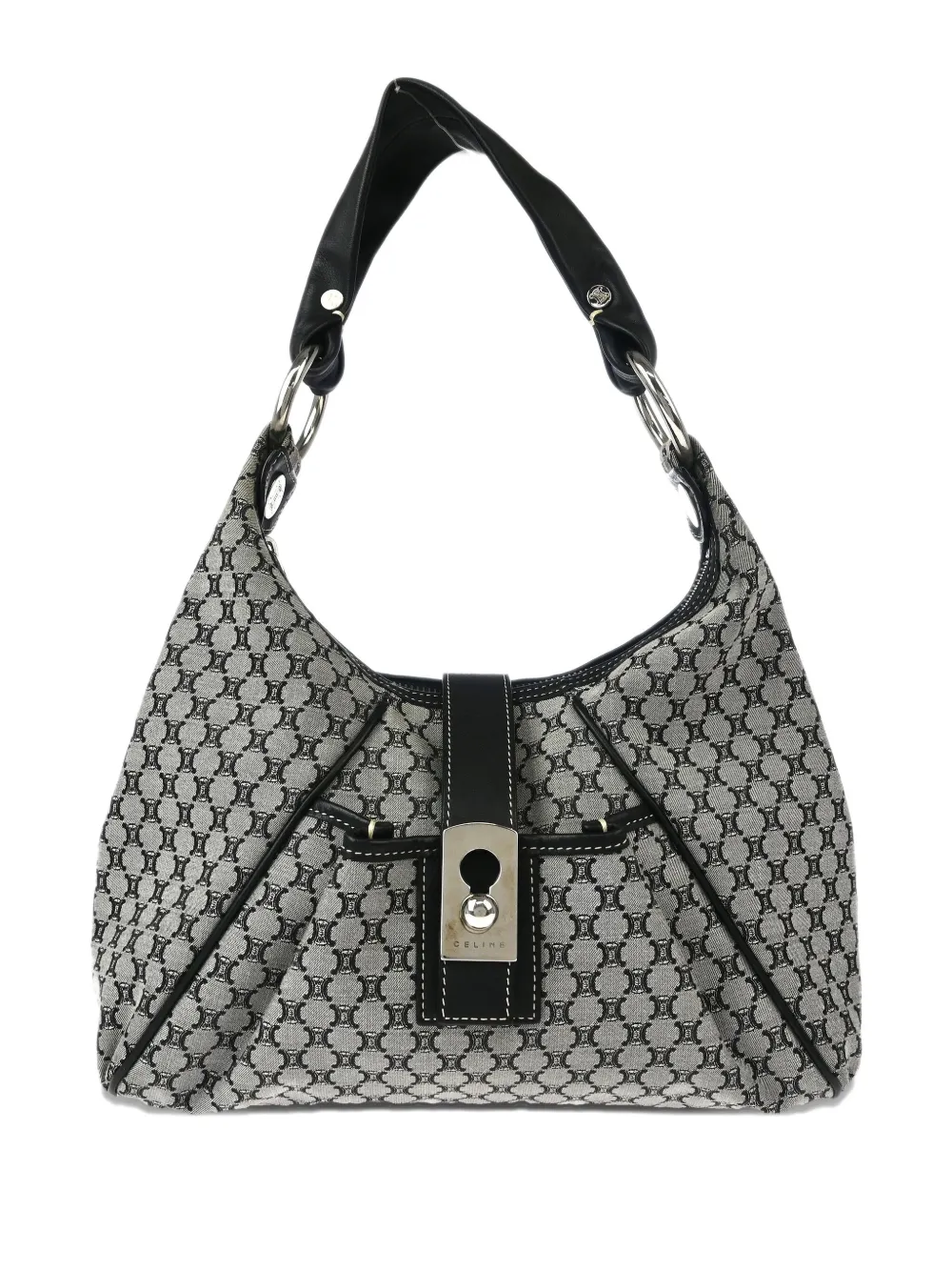 Pre-owned Celine 1990-2000s Macadam Shoulder Bag In Gray