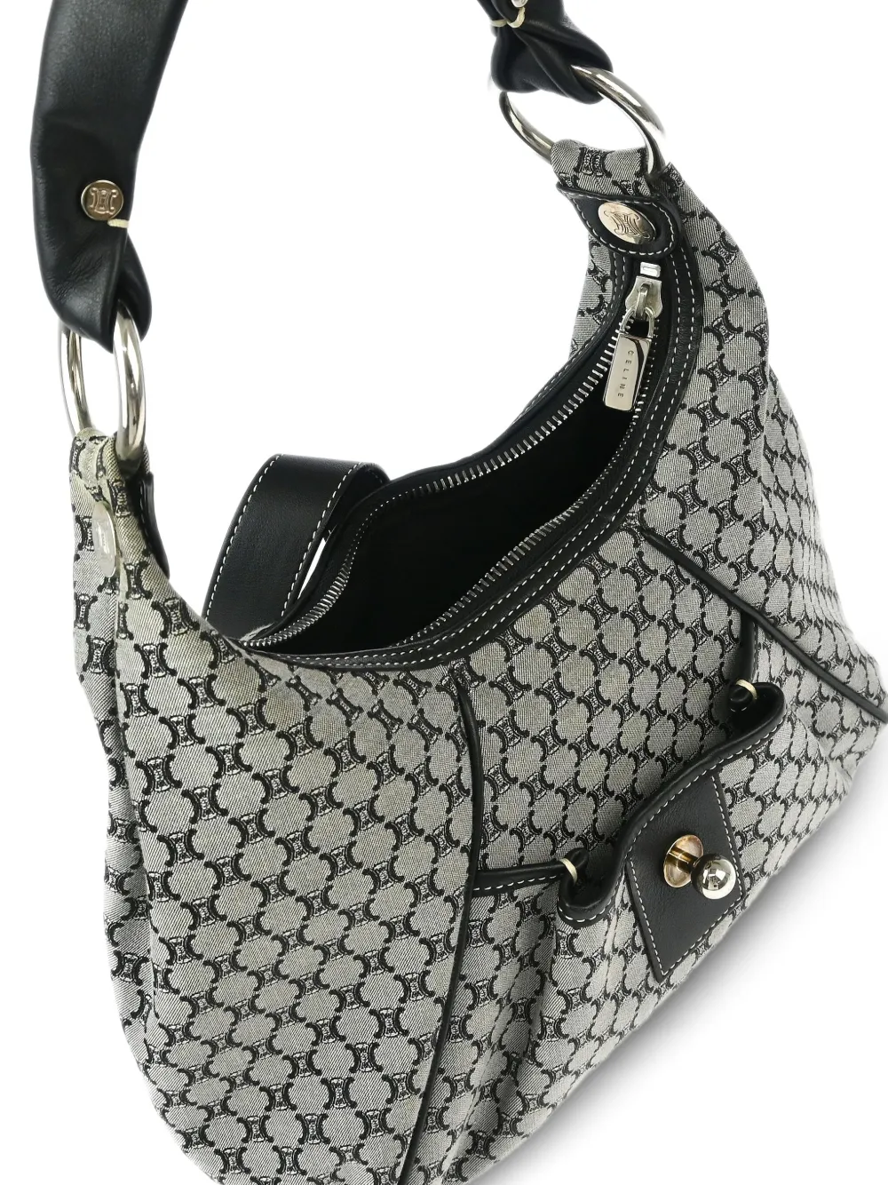 Pre-owned Celine 1990-2000s Macadam Shoulder Bag In Gray